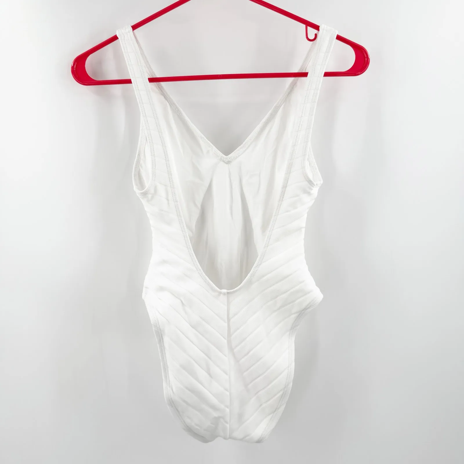 GIGI C Paisley Swimsuit Size Small NWOT White Textured Ribbed Swim Stripe NEW - Image 14