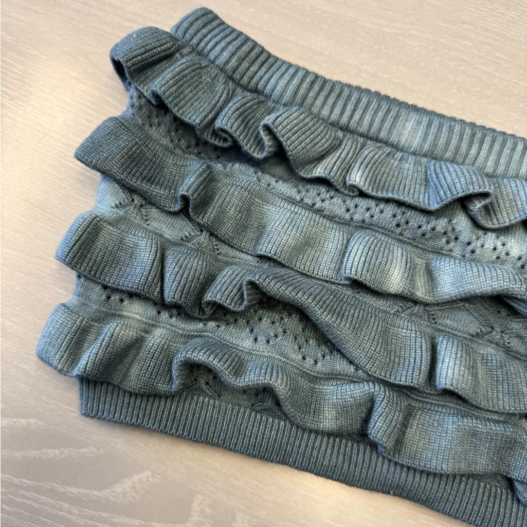 Edikted women size xs/s knit ruffles y2k gray tube top‎ - Image 2