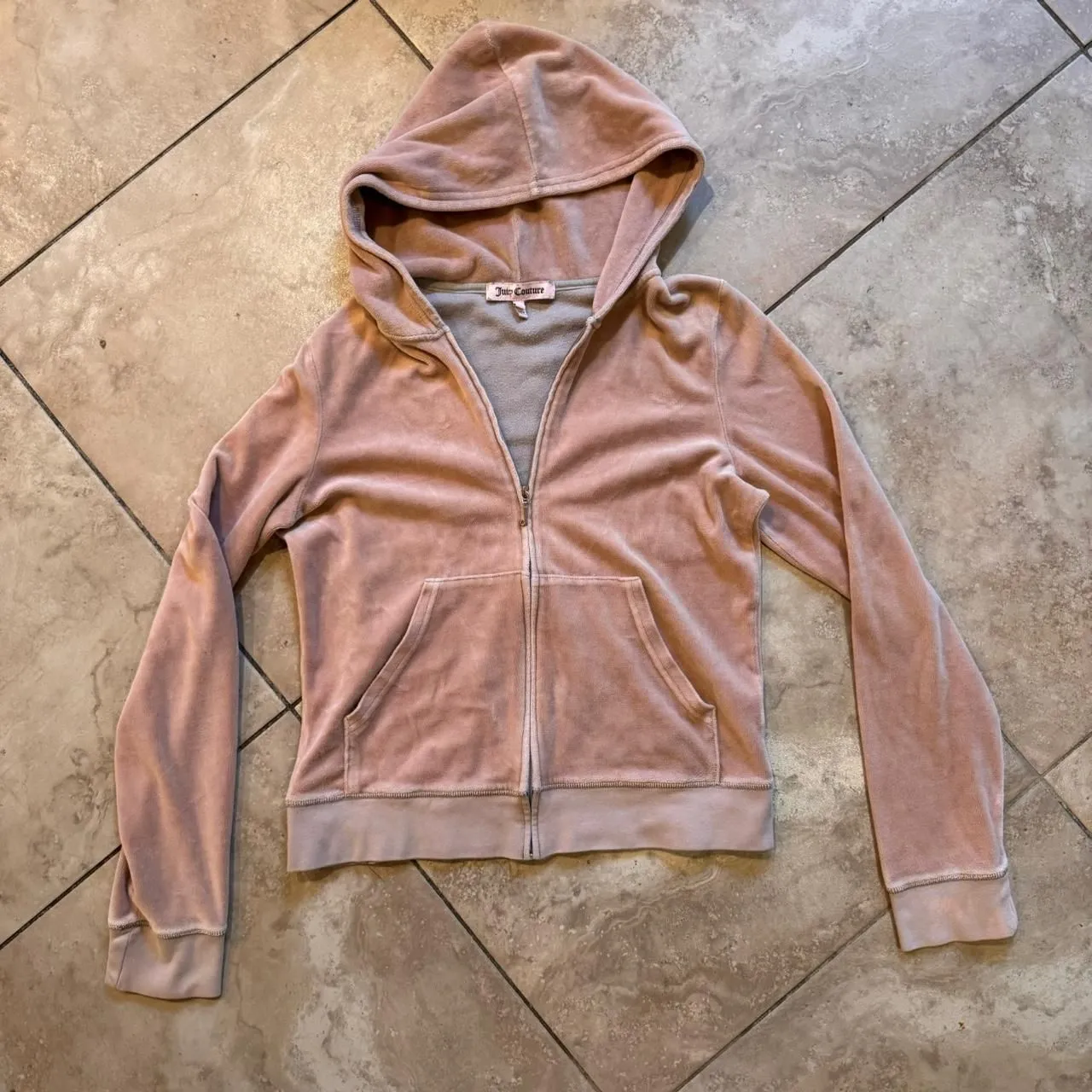 Juicy-couture Women's Pink and Tan Hoodie - Image 2