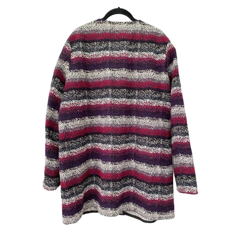 Max Mara Multi Stripe Textured Cardigan Jacket, Size L / XL - Image 5