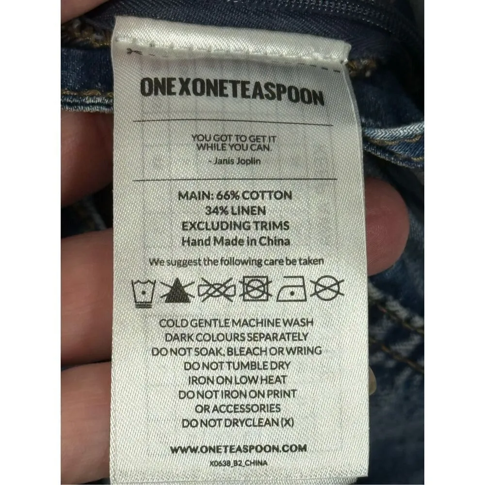 One X Oneteaspoon Starr Issue Light Wash Denim Overall Dress Size Large NWT - Image 12