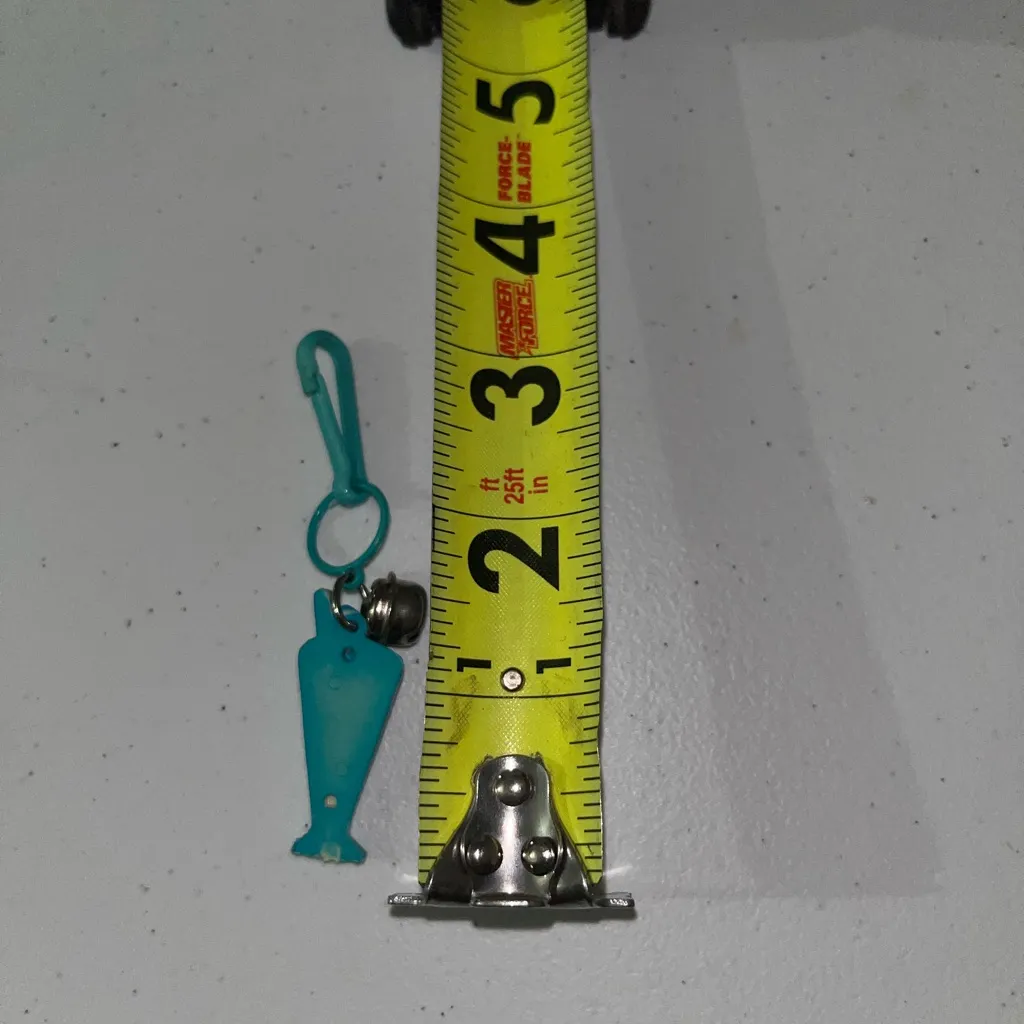 80’s Teal Milkshake Etched Floral Design Bell Charm - Image 2