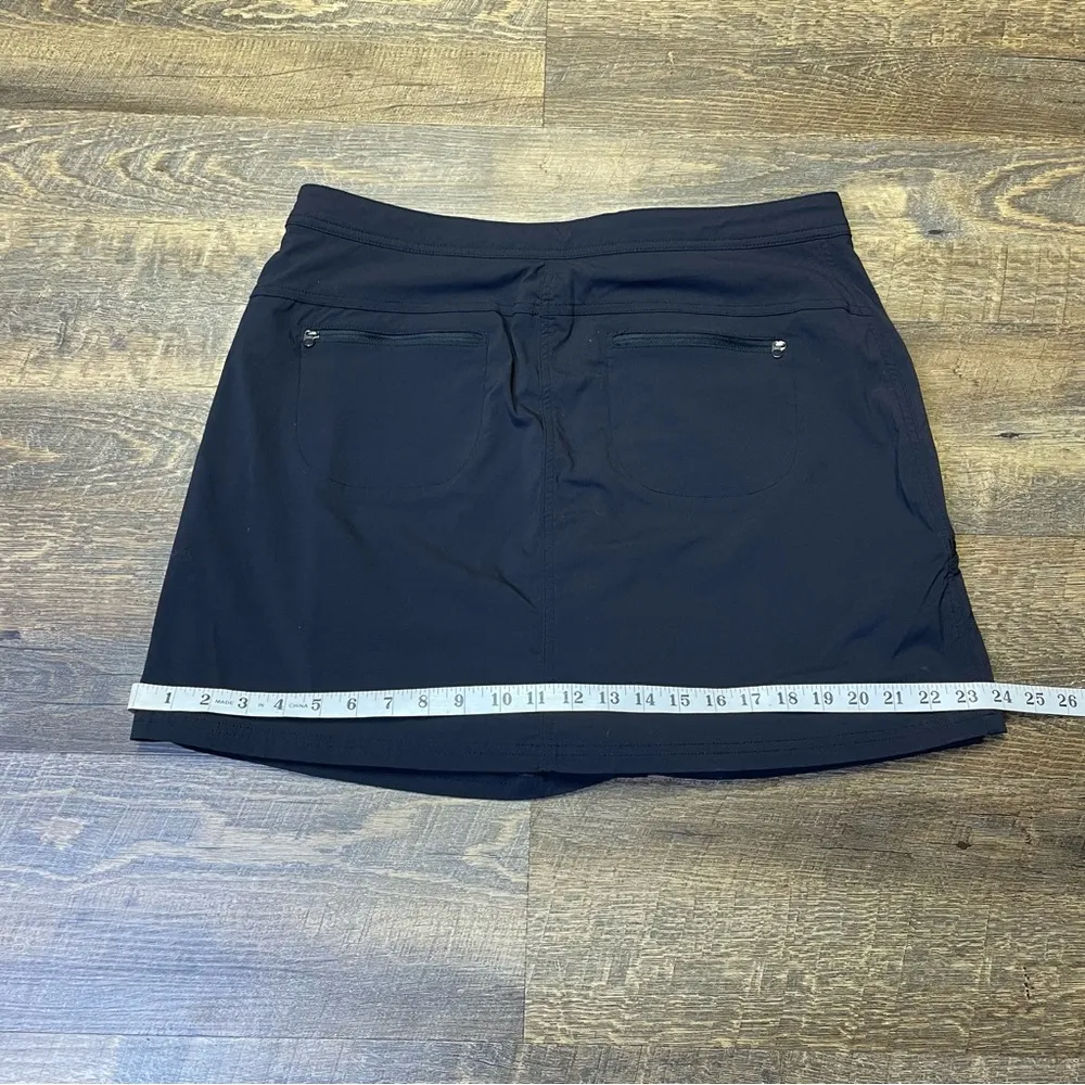 LL Bean Wrap Snap Skort Zip Pockets Black Casual Outdoor Golf Women's Size 14 - Image 9