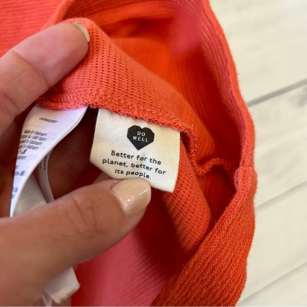 MADEWELL | Orange Oversized Crop Top Bohemian Size Medium - Image 5