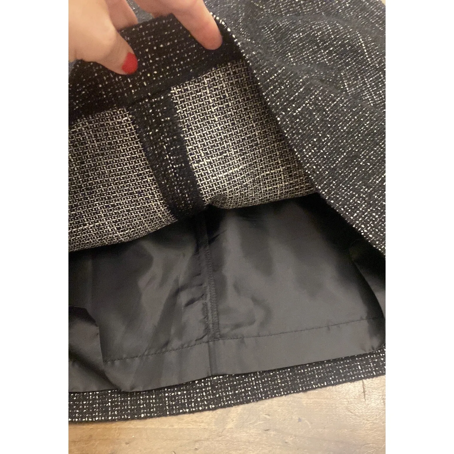 Halogen Womens 4P Black Tweed Pencil Skirt Office Career Academia Twee - Image 6