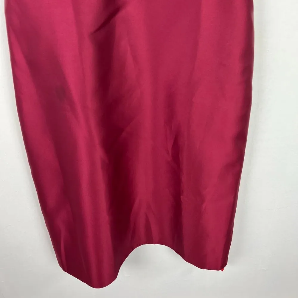 NWT  Draped Faux Wrap Cocktail Dress W/ Pockets Burgundy Size 16 D777 - Image 4