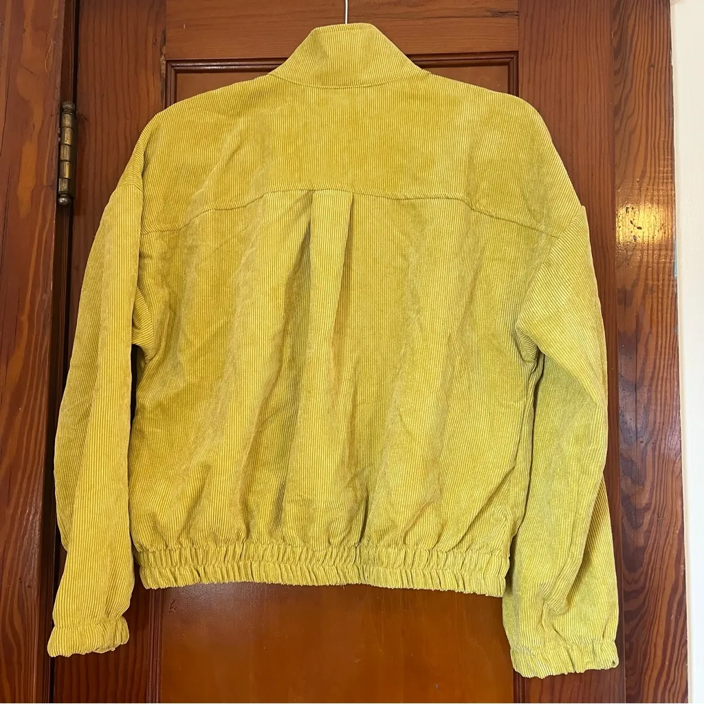 E & M Chartreuse Corduroy Women's Jacket - Image 2