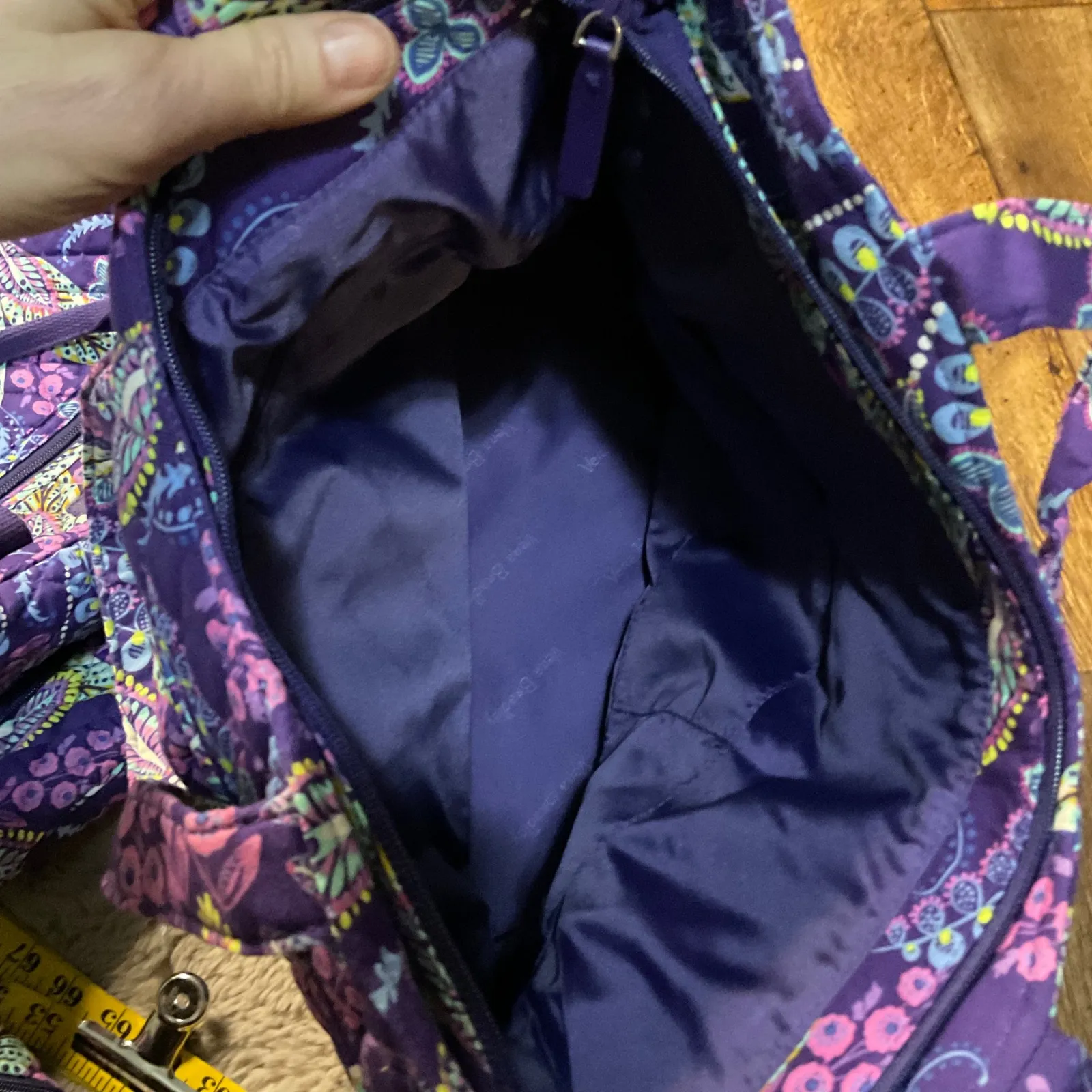 Vera Bradley Traveler Carry On Overnight Set Purple Print 3 Piece Floral Escape - Image 9