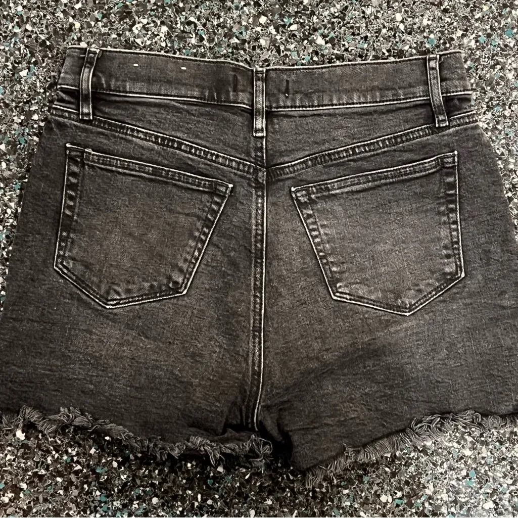 Made And Loved Loft Womens Shorts Denim Size 24/00 Black High Waist Frayed Hem - Image 5