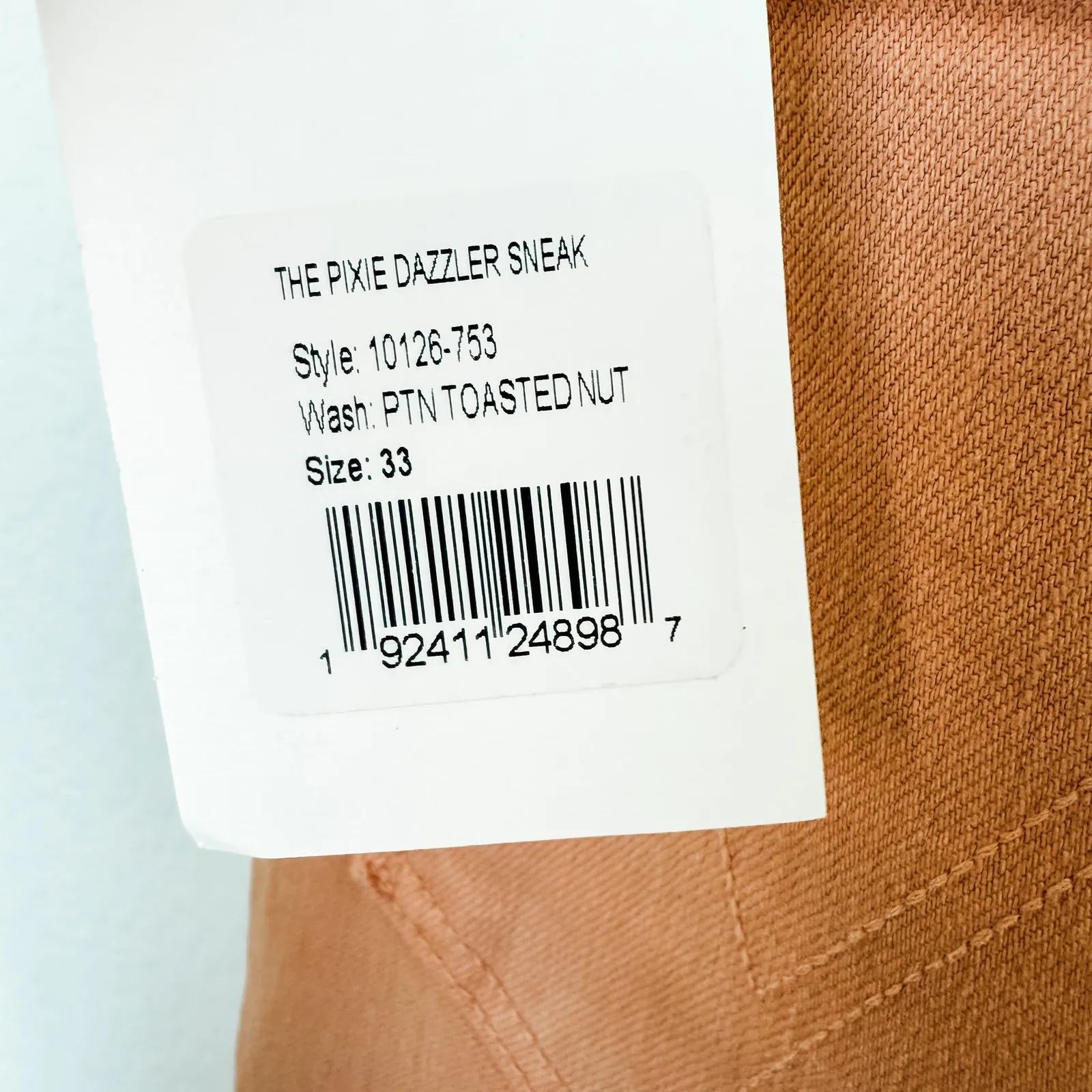 NWT Mother The Pixie Dazzler Sneak Jeans in Play Date Toasted Nut Womens Size 33 Orange - Image 11