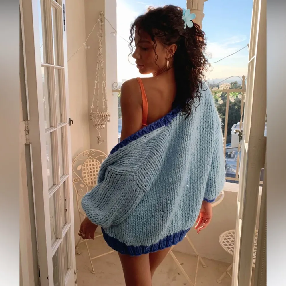 Princess Polly LESTER KNIT CARDIGAN BLUE - Image 7