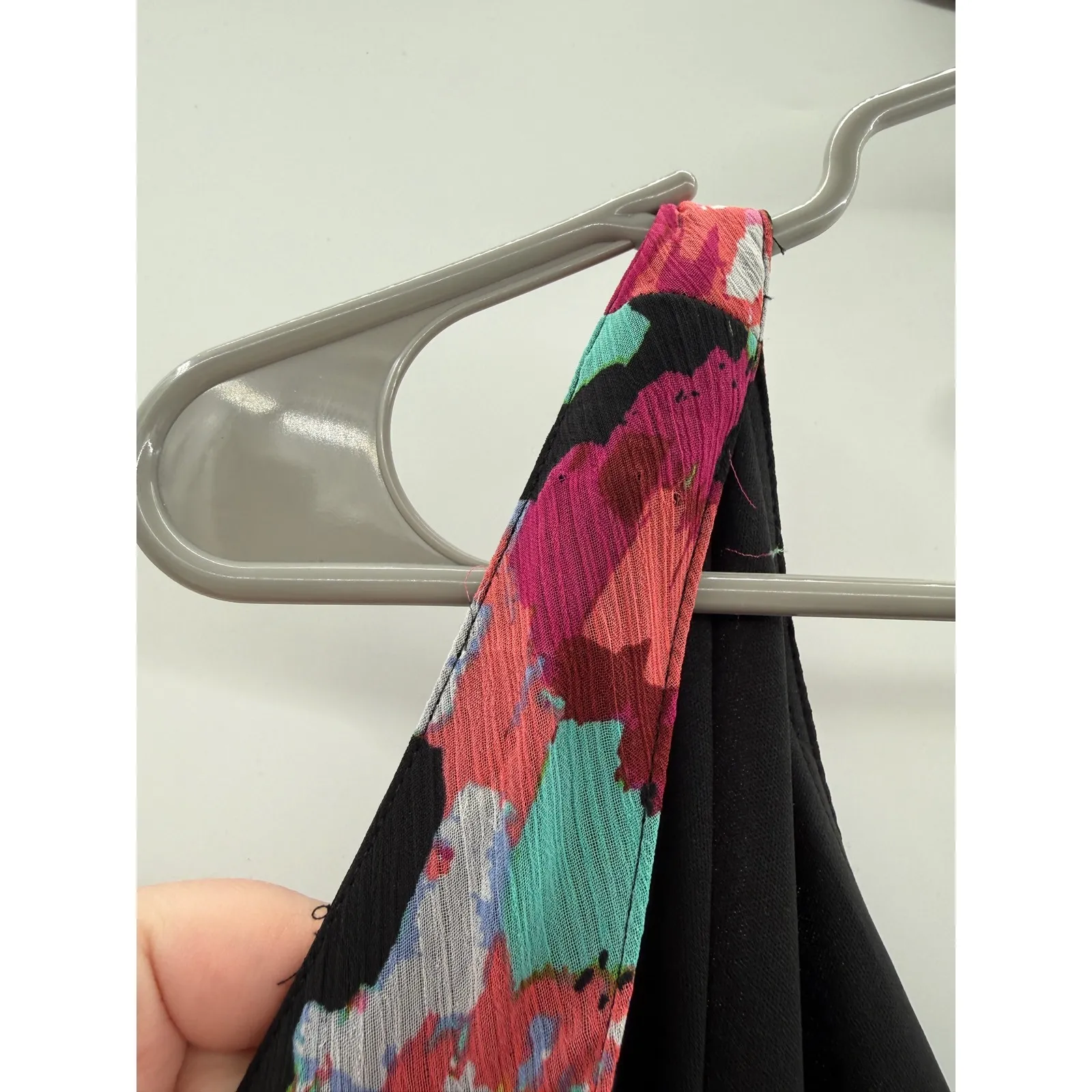 Jones Studio Floral Maxi Dress Women's 16W Sleeveless Black Multicolor Tiered - Image 5