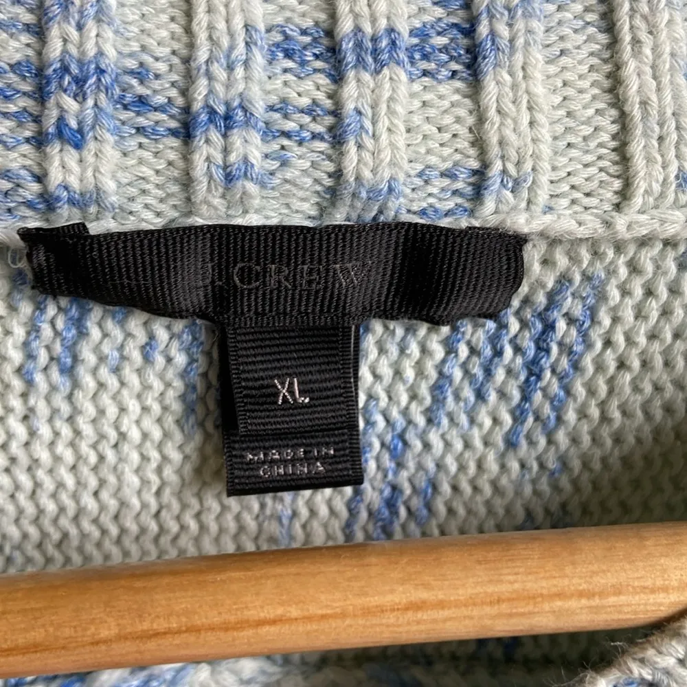 J.Crew Speckled Cotton Sweater (Sz XL) Sky Cabana Space Dye Blue - Image 5