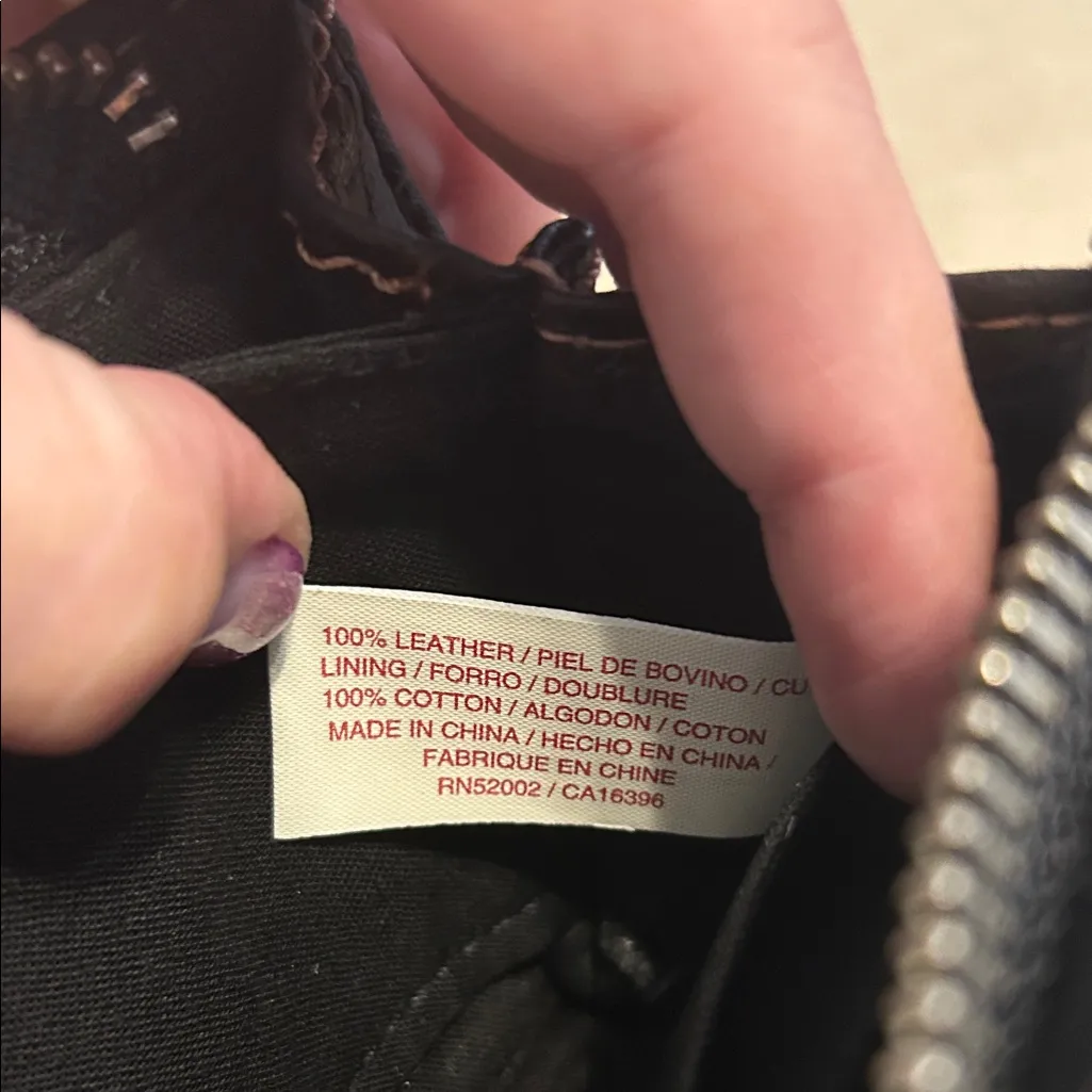 Lucky Brand Black Leather Textured Wallet with Stud Accents - Image 6