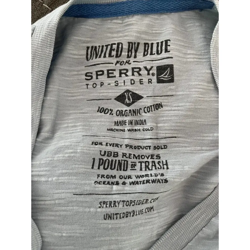 Sperry United By Blue Nautical American Affair V Neck T-Shirt Size XS - Image 4