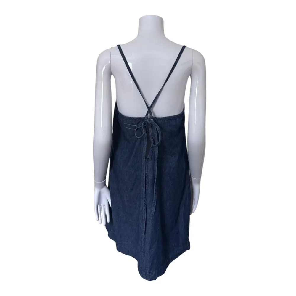 Rag & Bone Denim Tie Back Mini Dress Size Large - Image 5