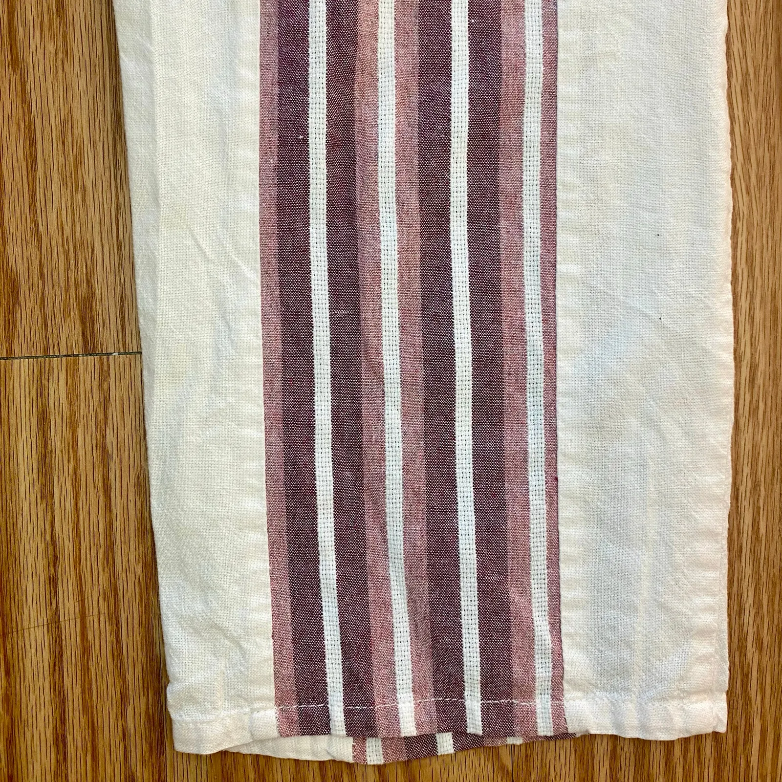 Cherry Paris Striped Pink & White Drawstring Lounge Pants Womens Medium - Image 10