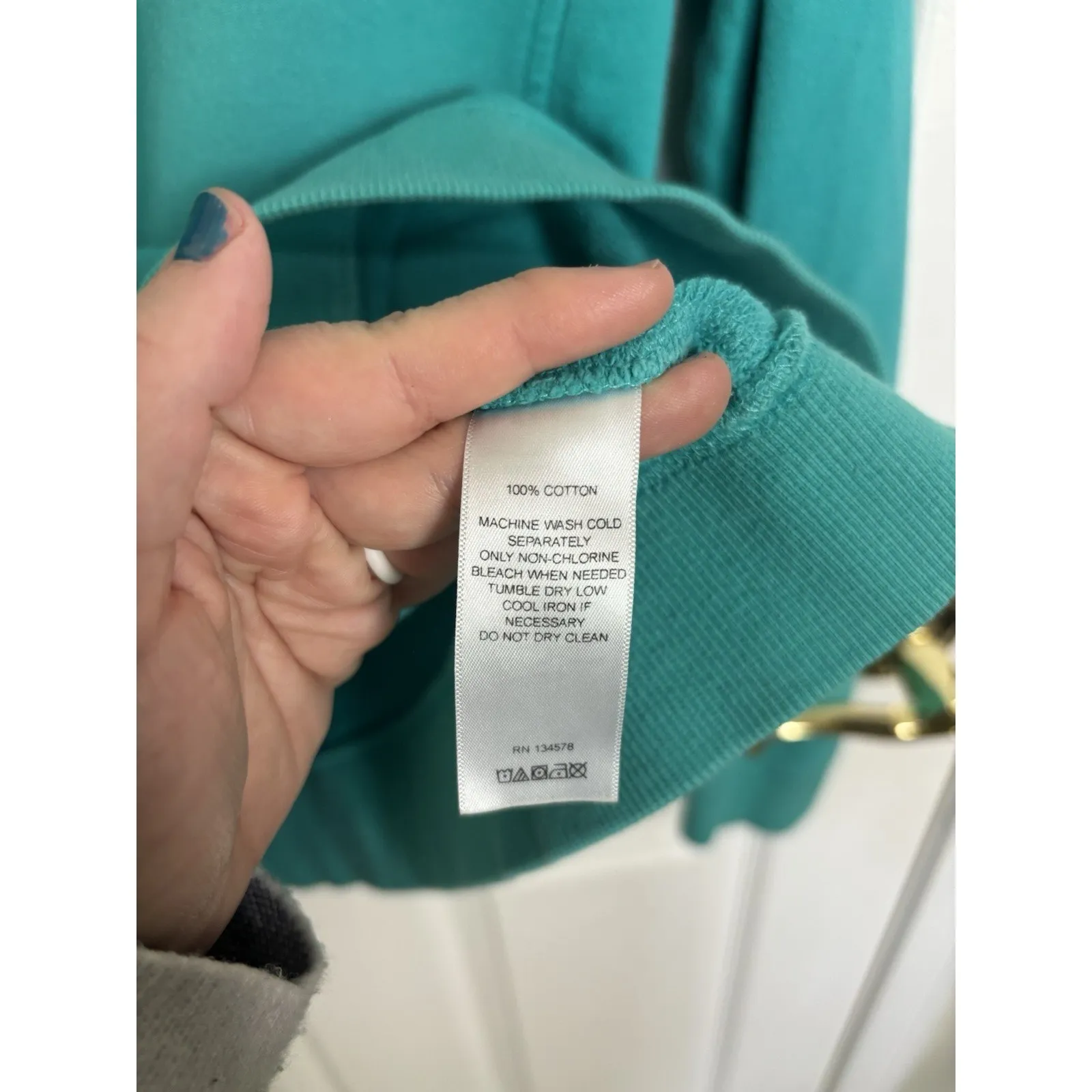 Vineyard Vines Shep Quarter Zip Turquoise Long Sleeve Size Medium Pullover - Image 7