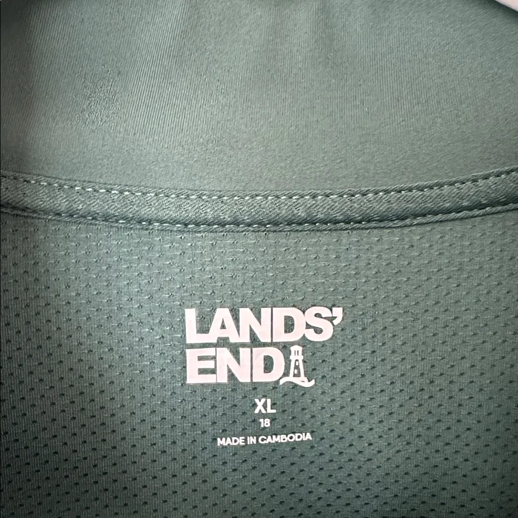 Lands' End Sage Green Zip-Up Jacket - Image 2