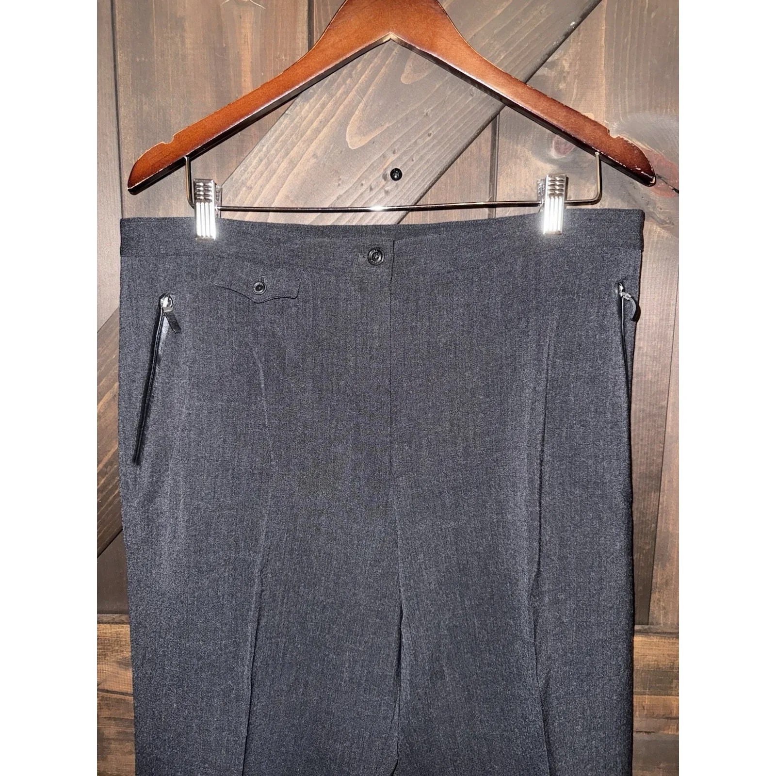 Lauren‎ Ralph Lauren Dress Pants Women's 16 Black Wool Nylon Pleated - Image 2