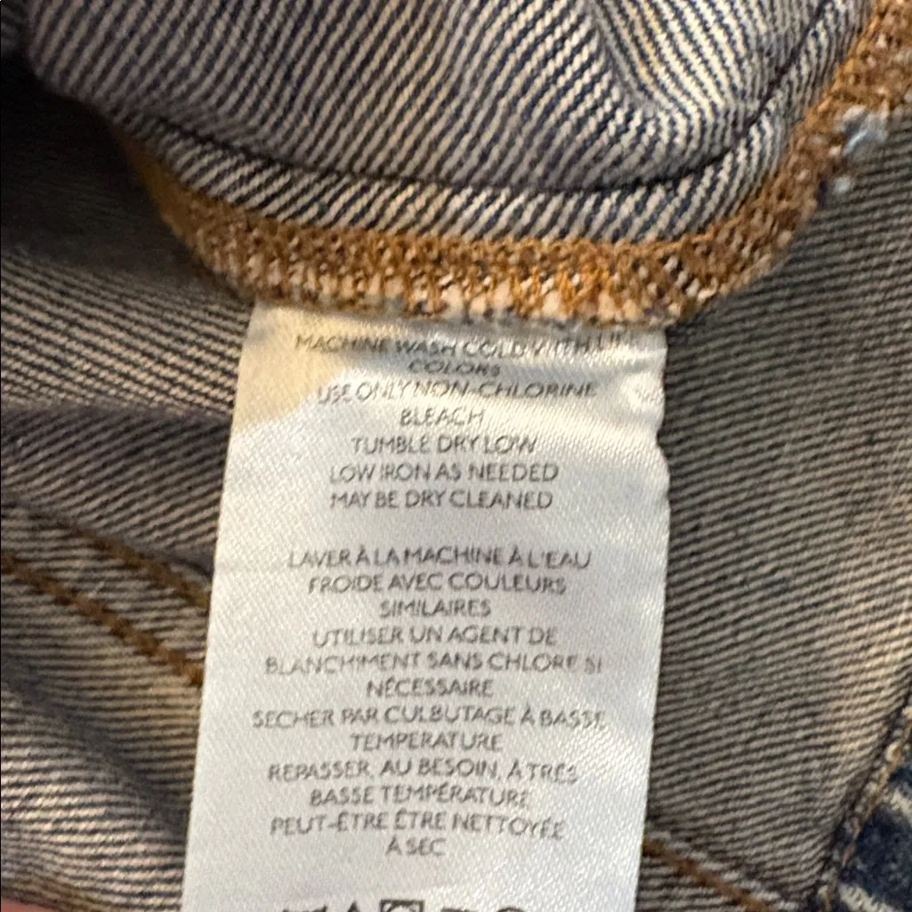 Anthropologie Pilcro Strong Shoulder Peplum Denim Vest Blue Medium NWT - Image 7