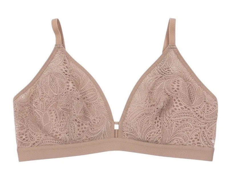 LIVELY Lace Bra NWT Orchid Seamless Triangle Comfort Adjustable Straps Size 3 Tan - Image 1