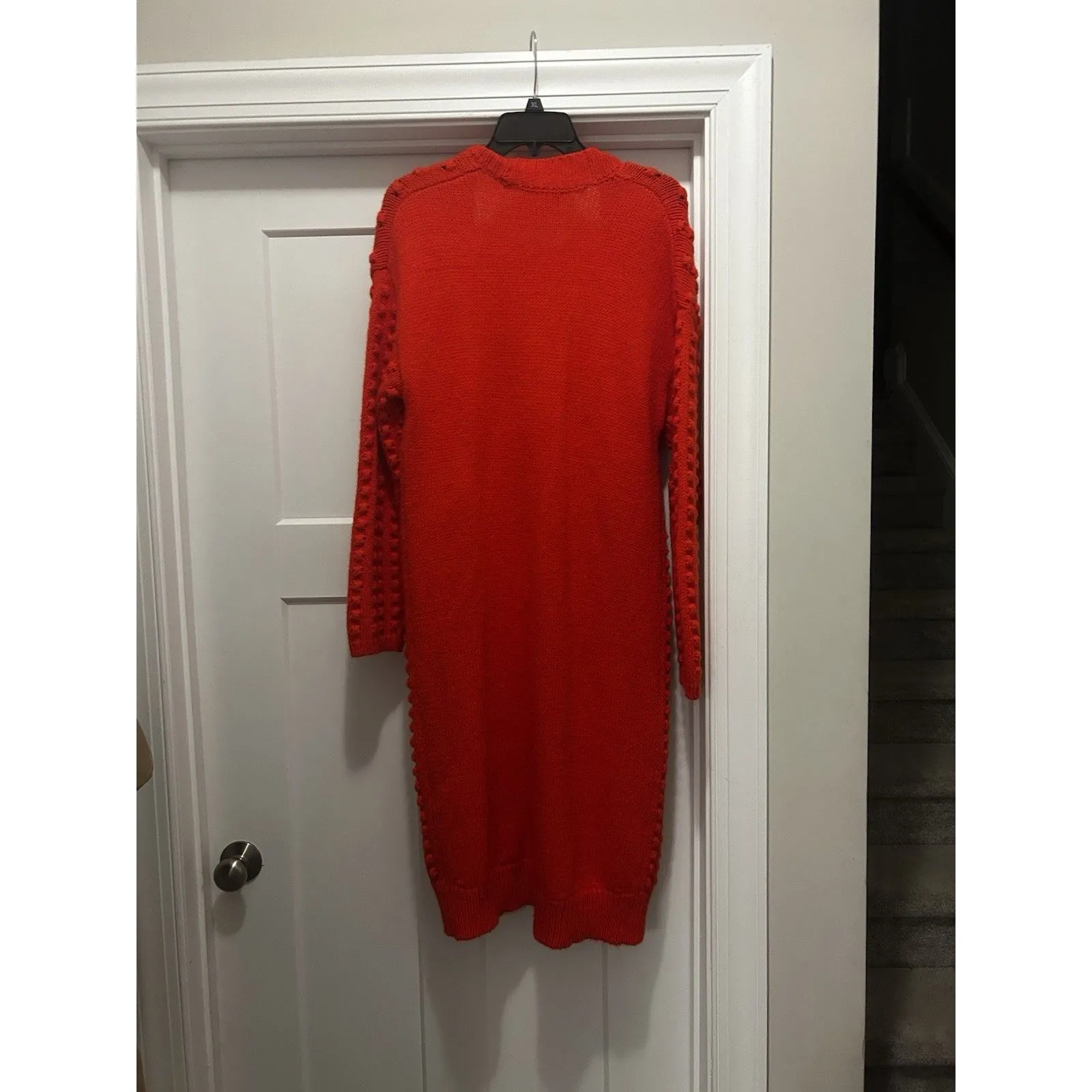 Lego & Target Collaboration Long Red Sweater Cardigan Bubble Texture Size Small - Image 5