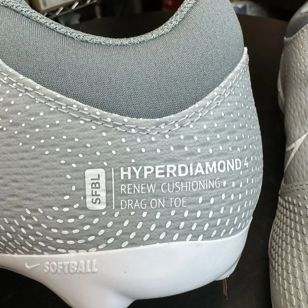 Nike‎ Hyperdiamond 4 Pro Womens CZ5920-012 Grey Metal Softball Cleats Sz 8.5 - Image 9