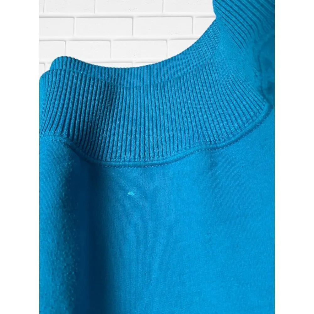 Belvedere Women's Size L Mockneck 80s Print Pullover Sweatshirt Bright Blue Geo Size L - Image 4