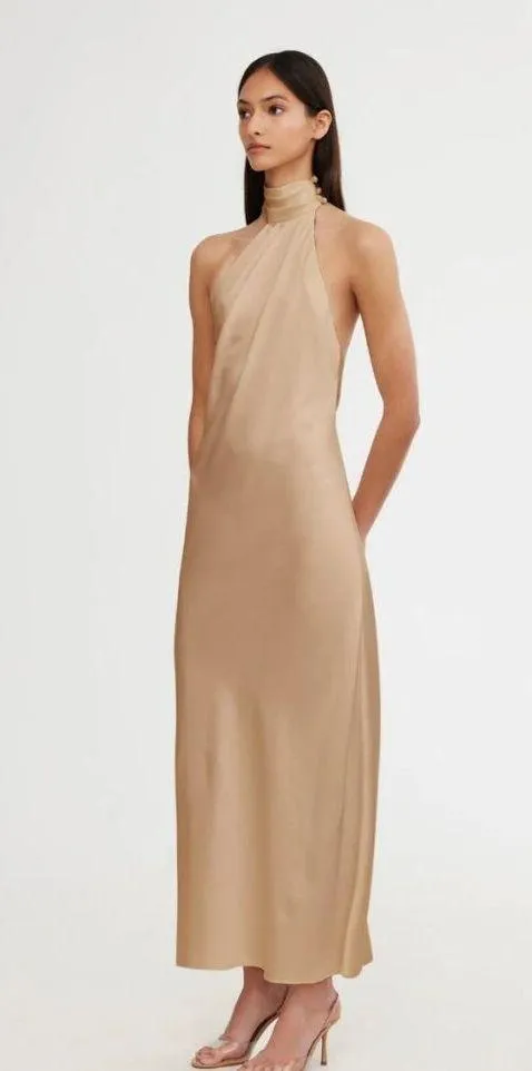 Significant Other Darcy Backless Dress Tan Almond Womens Size 8 - Image 3