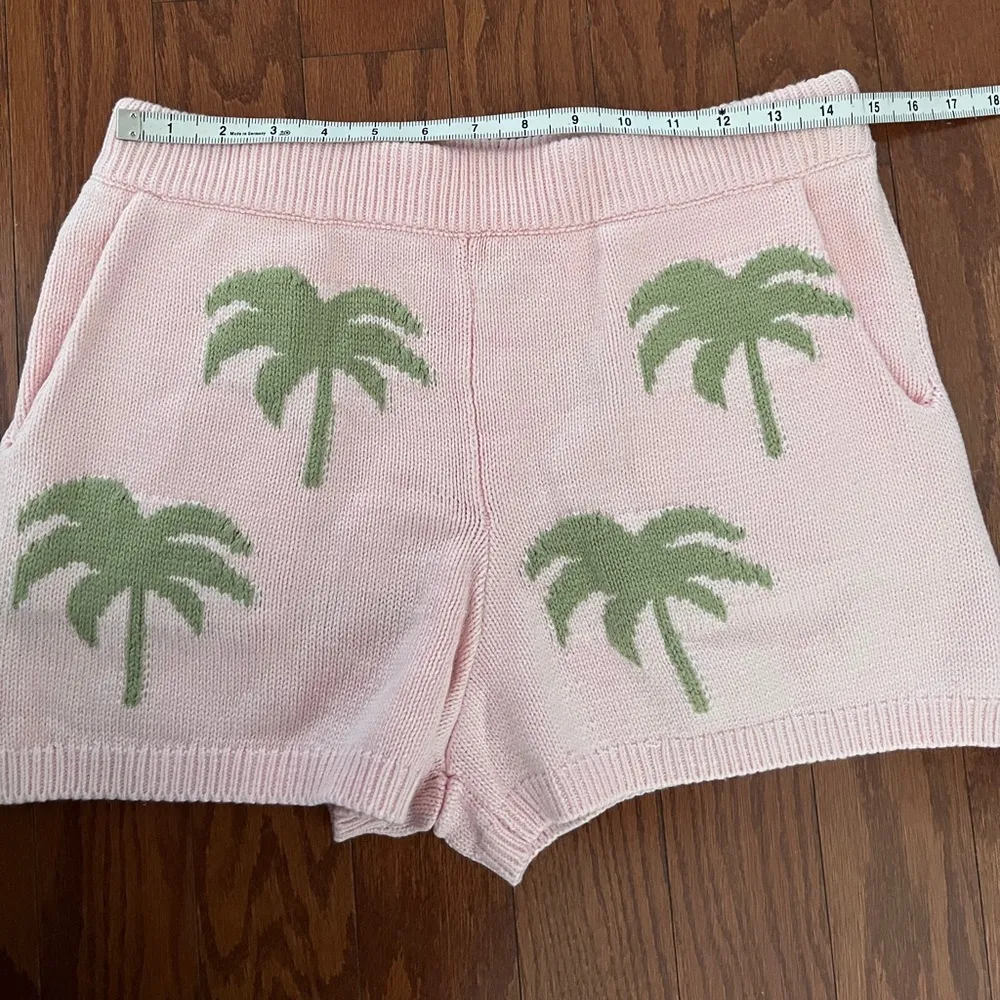 Show Me Your MuMu Boardwalk Shorts in Pink Palm Tree Knit - Image 6