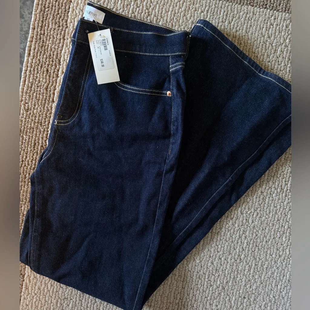 NWT Evereve High Rise Ever Flare Stay Indigo Dark Wash - Image 9