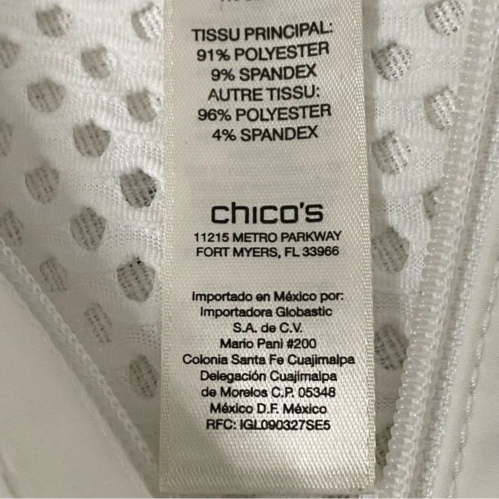 Weekends By Chicos Womens White Jackets Size 3 Perforated Swimwear - Image 12