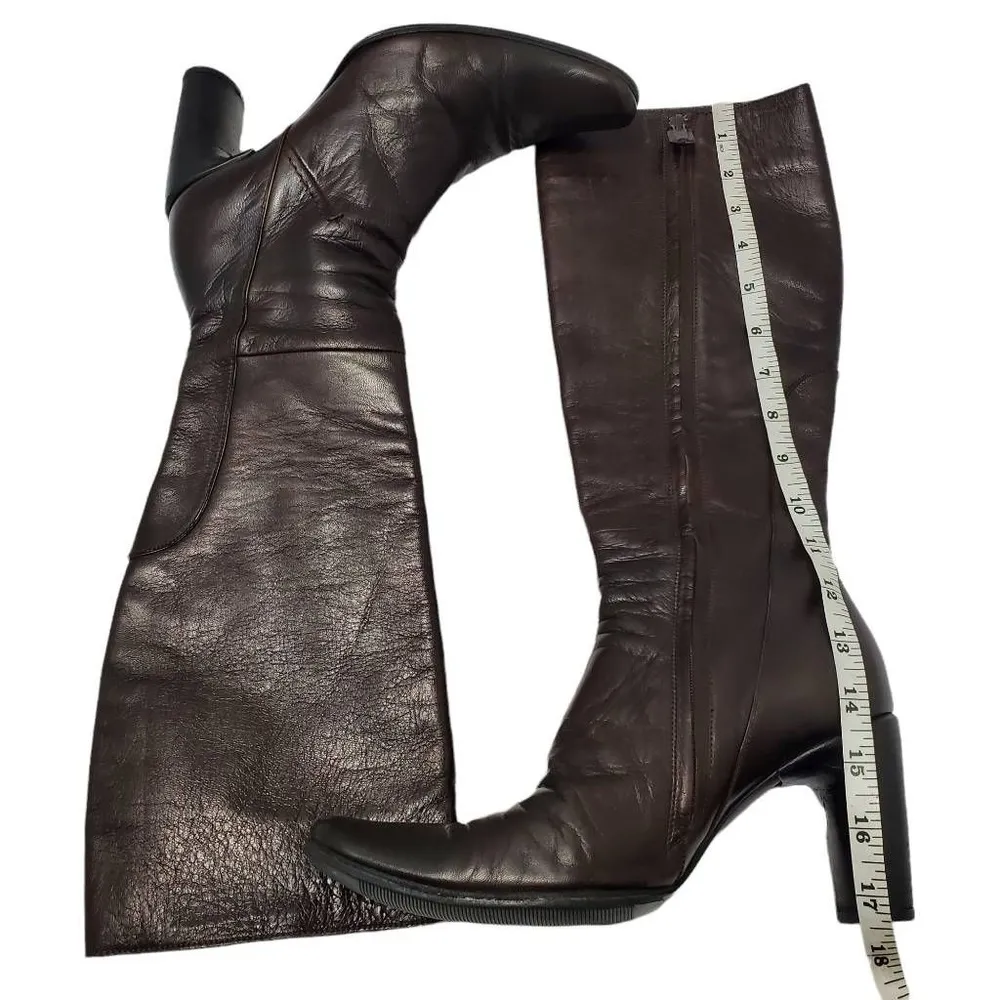 CNC Costume National Womens Tall Knee High Leather Boots Brown Size 36.5 - Image 3