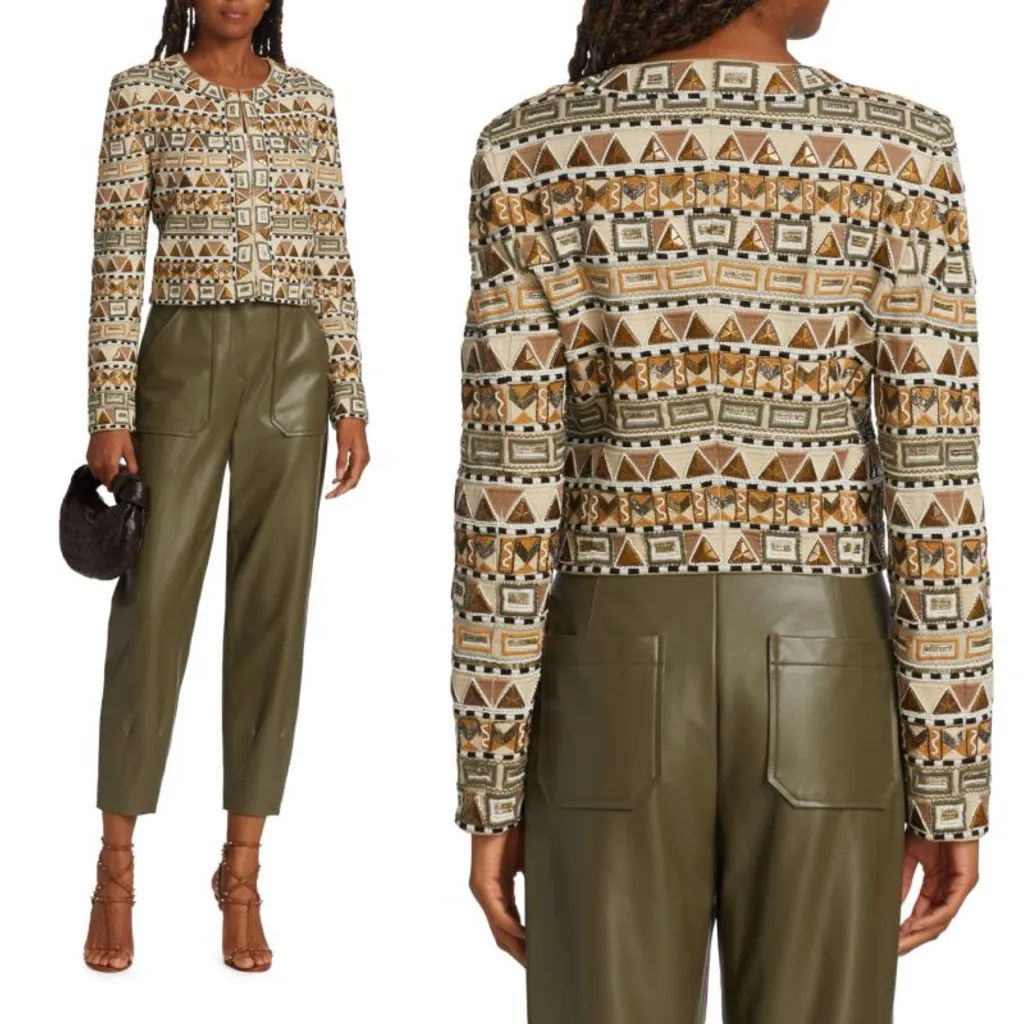 Veronica Beard Daryl Beaded Embroidered Crop Jacket Size 10 NWT - Image 4