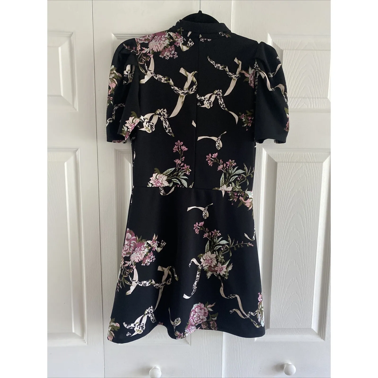 Free Press Nordstrom Women's Small‎ Dark Cottagecore Faux Wrap Skater Dress - Image 5