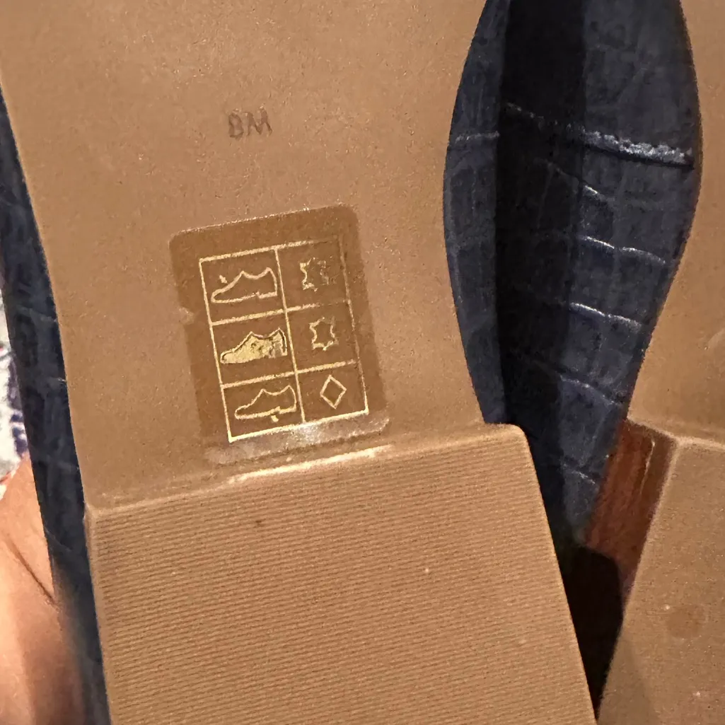 Jack Rogers Audrey Croc Embossed Casual Midnight Navy Blue Loafers Shoes - Image 8