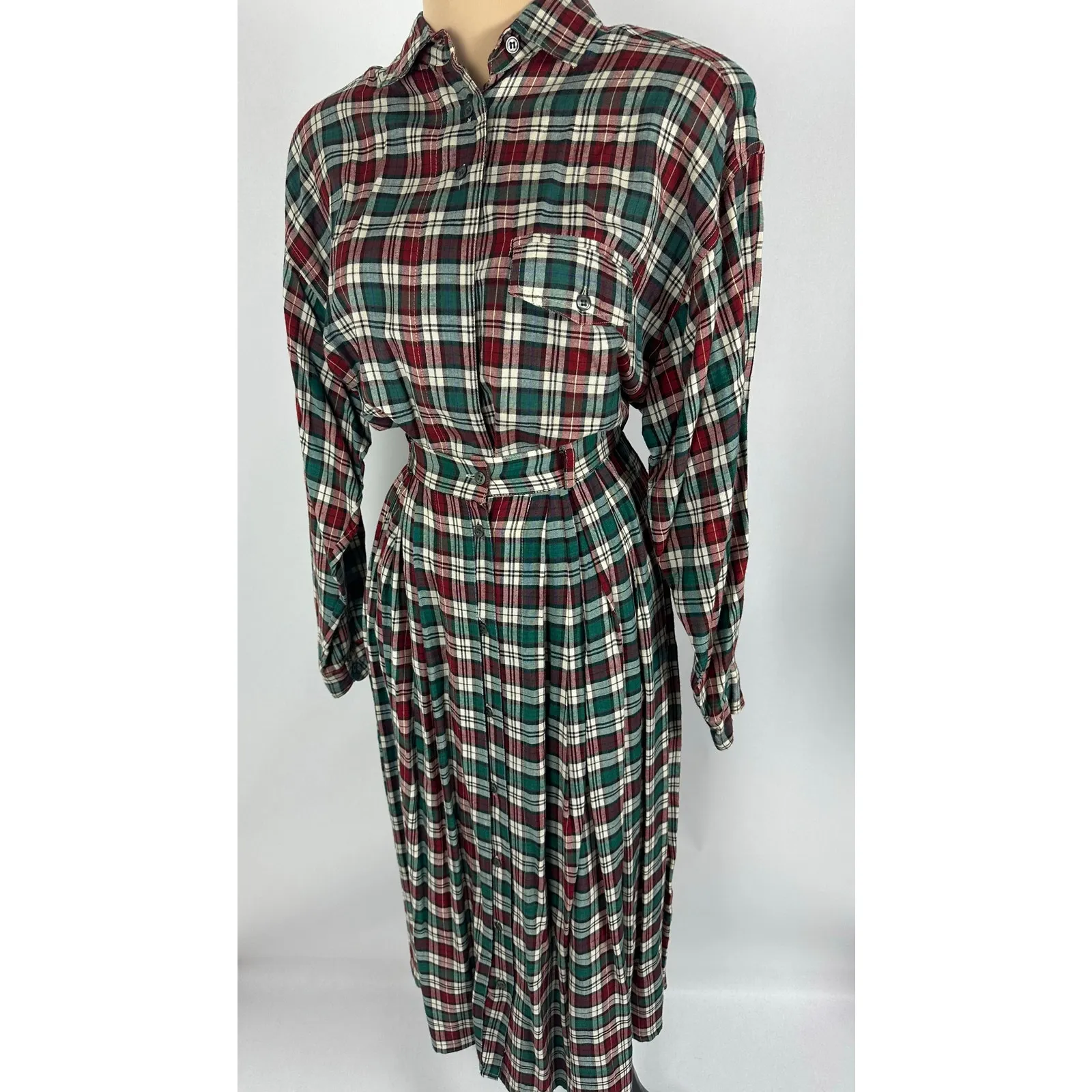 VTG Michel Sport Size XSmall Plaid Tartan Skirt Set Christmas Pleated Academia Red - Image 3