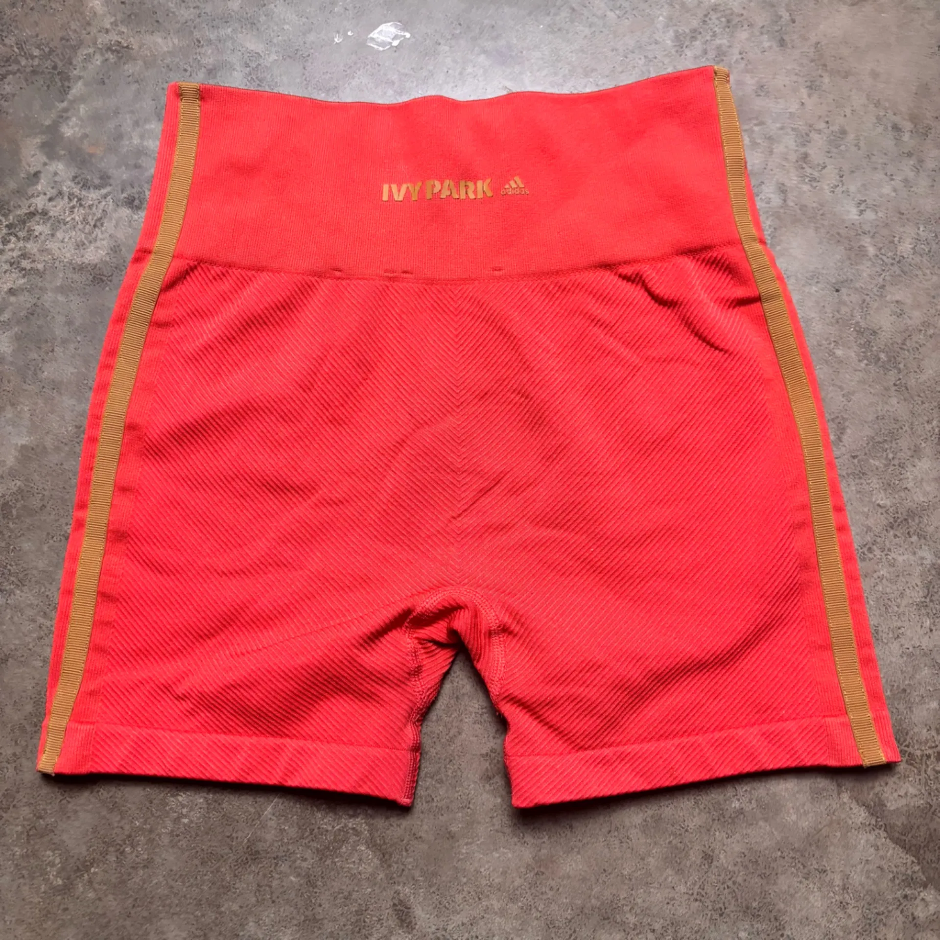 Adidas Ivy Park Womens Small Orange Pink high waisted biker athletic shorts - Image 3