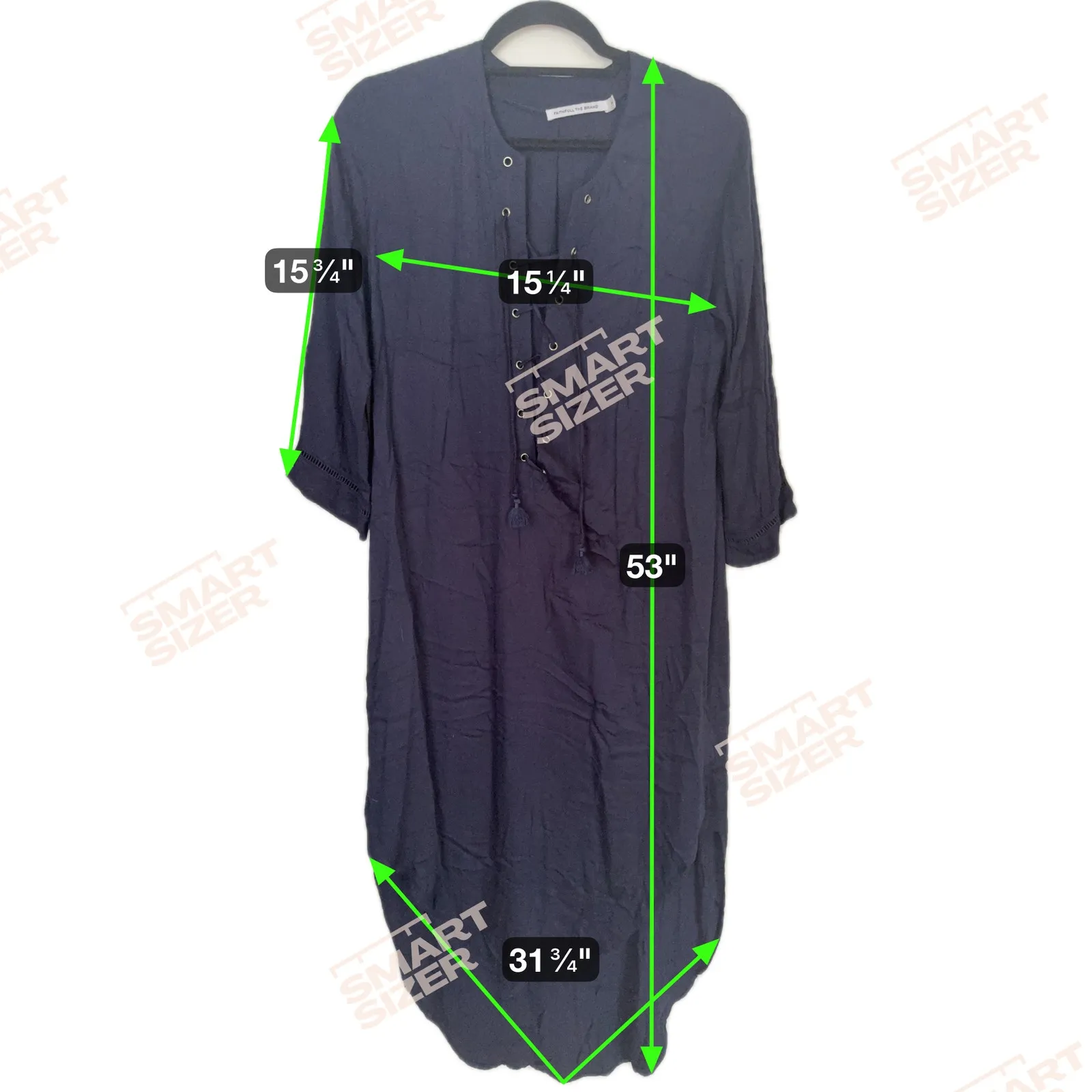 Tuckernuck Faithfull The Brand Navy Lace-Up Midi Dress 2 Boho Western Academia - Image 8