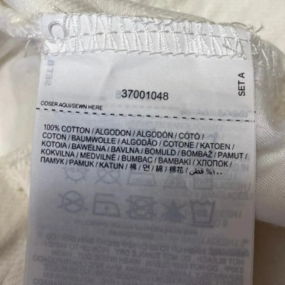 MNG Mango Anais White High Waisted Split Pencil Midi Denim Jean Skirt Size XS - Image 5