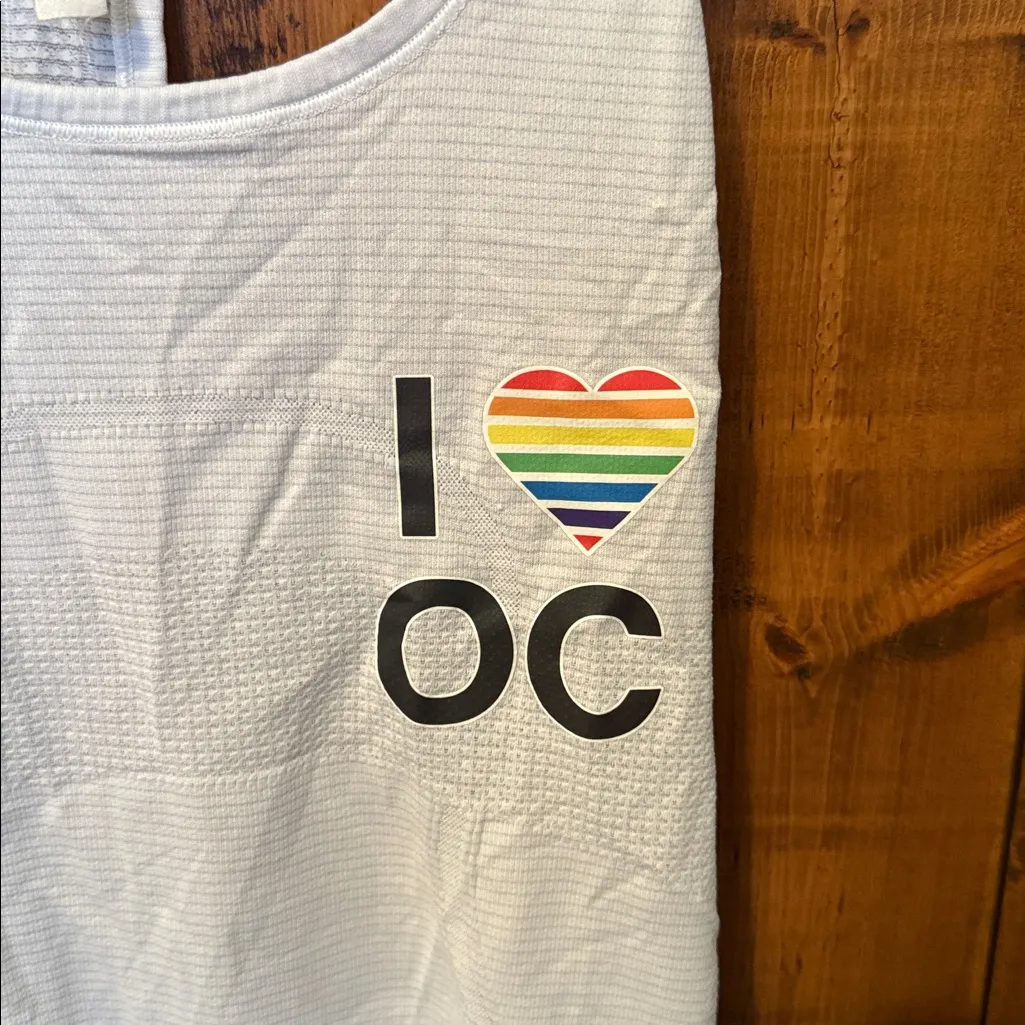 Lululemon Swiftly Tech Tank Top, White “I ❤️ OC”, Size 6 - Image 2