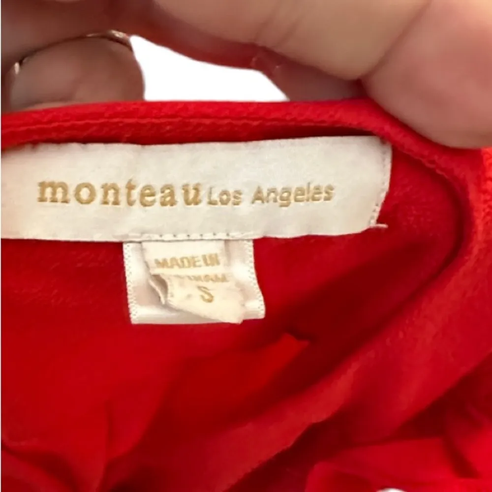 Monteau  Los Angeles Red Wrap Top - Image 6