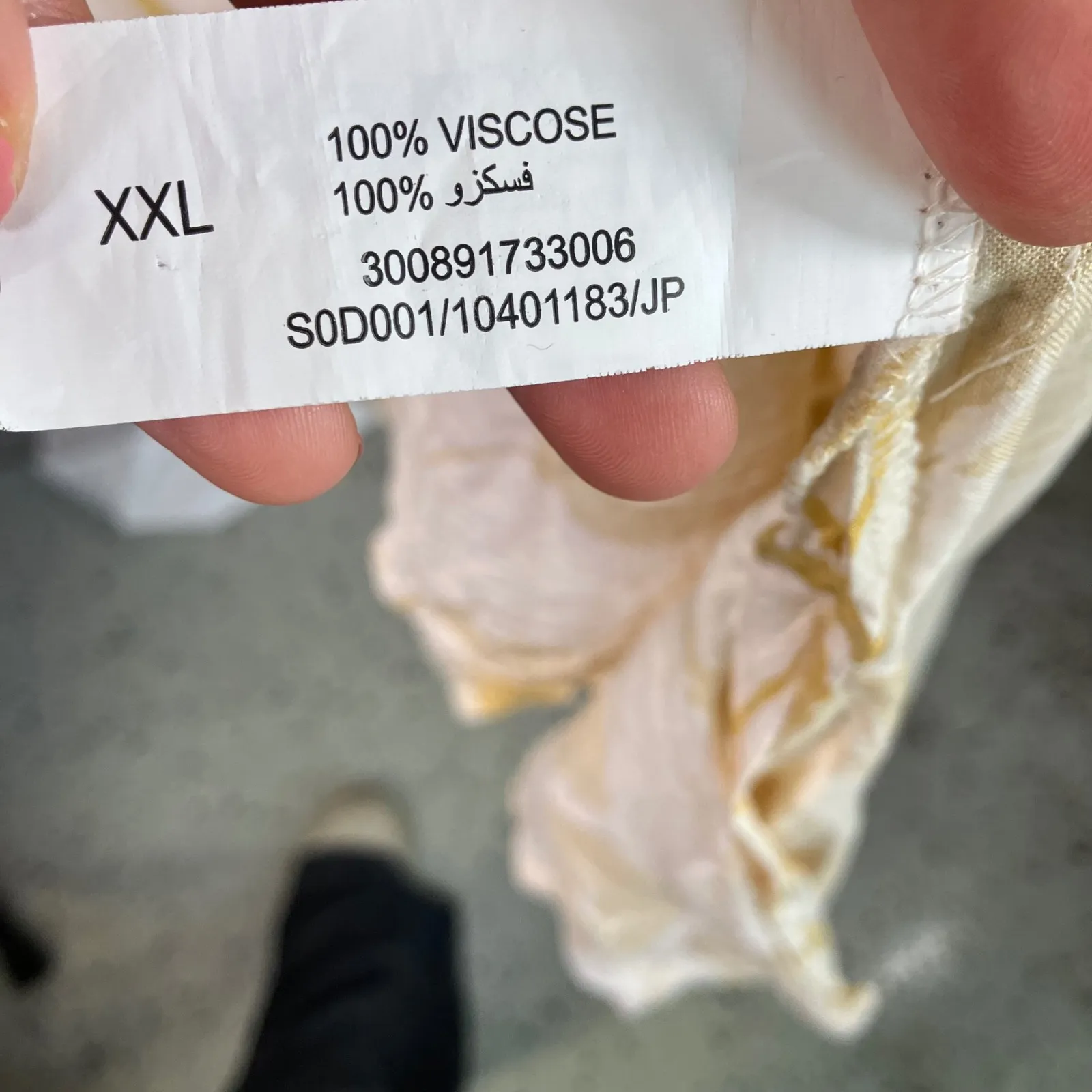 UTSA XXL Viscose Dress Cream‎ Yellow Floral Leaf Print Midi Casual Boho - Image 7