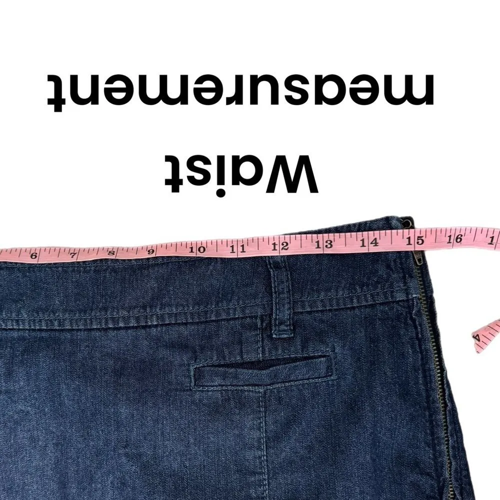 Ann Taylor Jean Skirt Womens Sz 4 Straight Pencil Dark Denim Knee Hem City Chic - Image 10