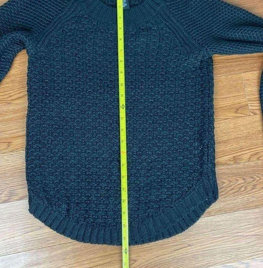 Calvin Klein Jeans Cable Knit Sweater Core Texture Mixed Crew Black Size XS - Image 13