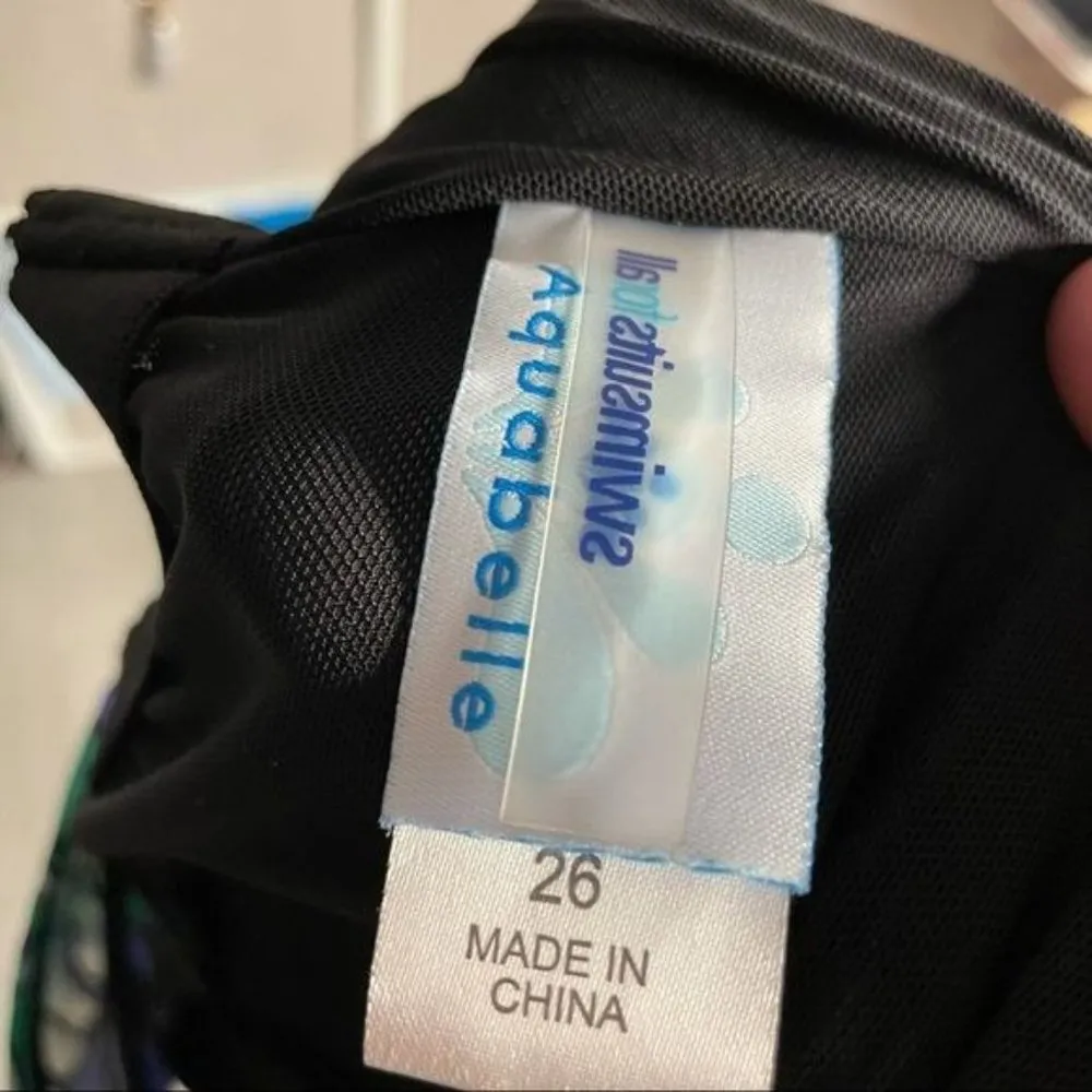 Nwt aquabelle tankini top tropical floral plus size bathing suit swimwear 26 swi Green - Image 7