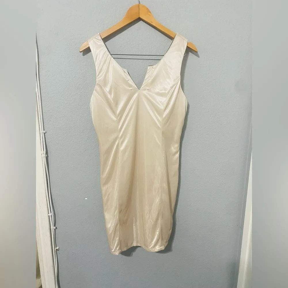 Formal Cream Sleeveless Round Neckline Zippered Lined Business Short Dress Sz S Black - Image 10