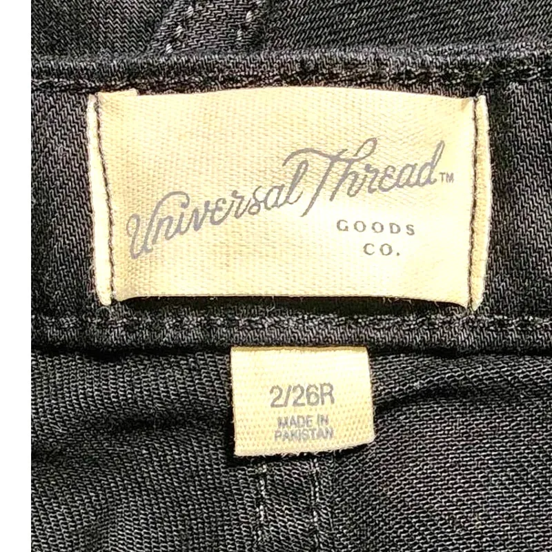 Universal Thread Black High Rise Slim Straight Leg Vintage Stretch Jeans 2 NWOT - Image 3