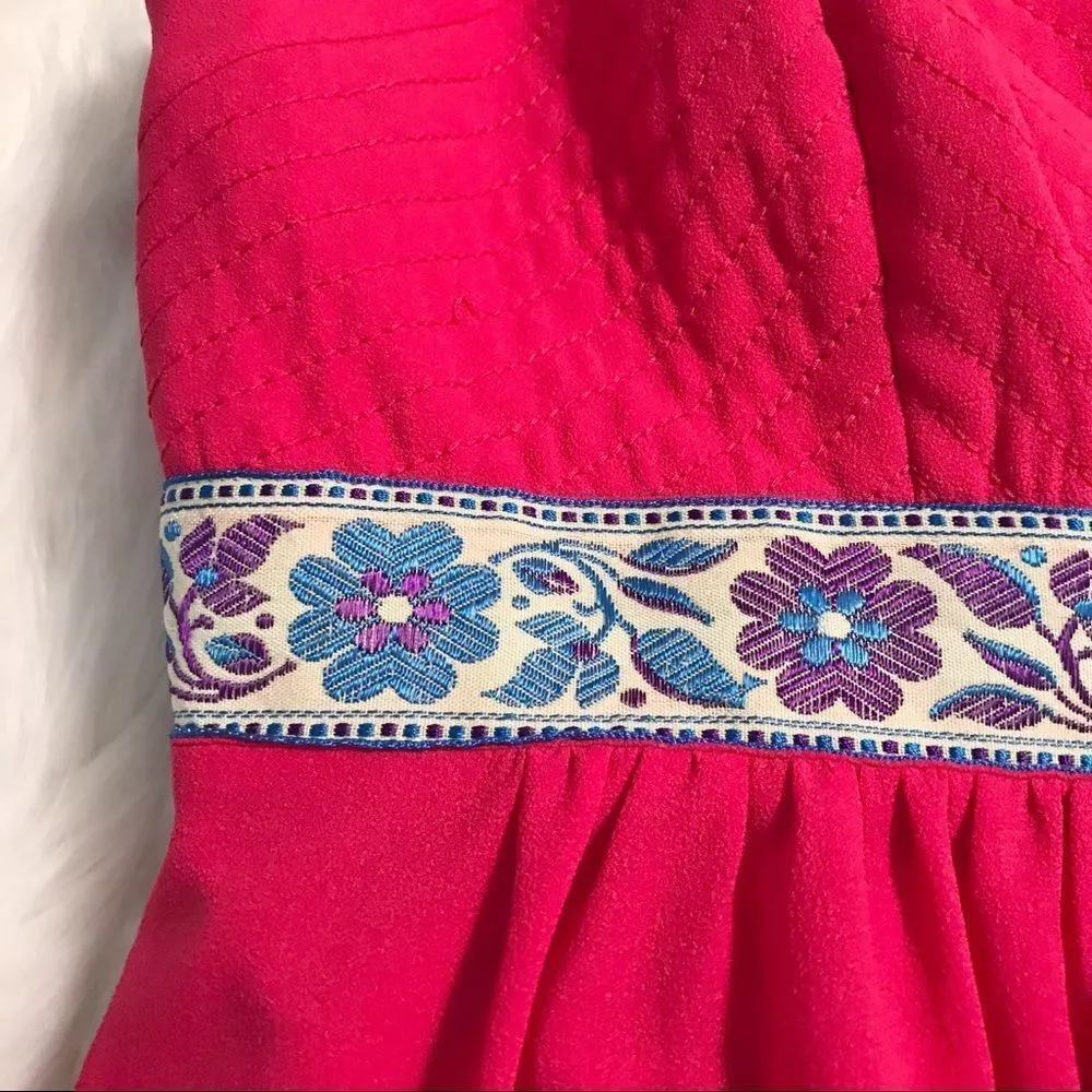 BADGLEY MISCHKA Tiered Maxi Dress Spaghetti‎ Strap Sweetheart Pink Size 4 New - Image 7